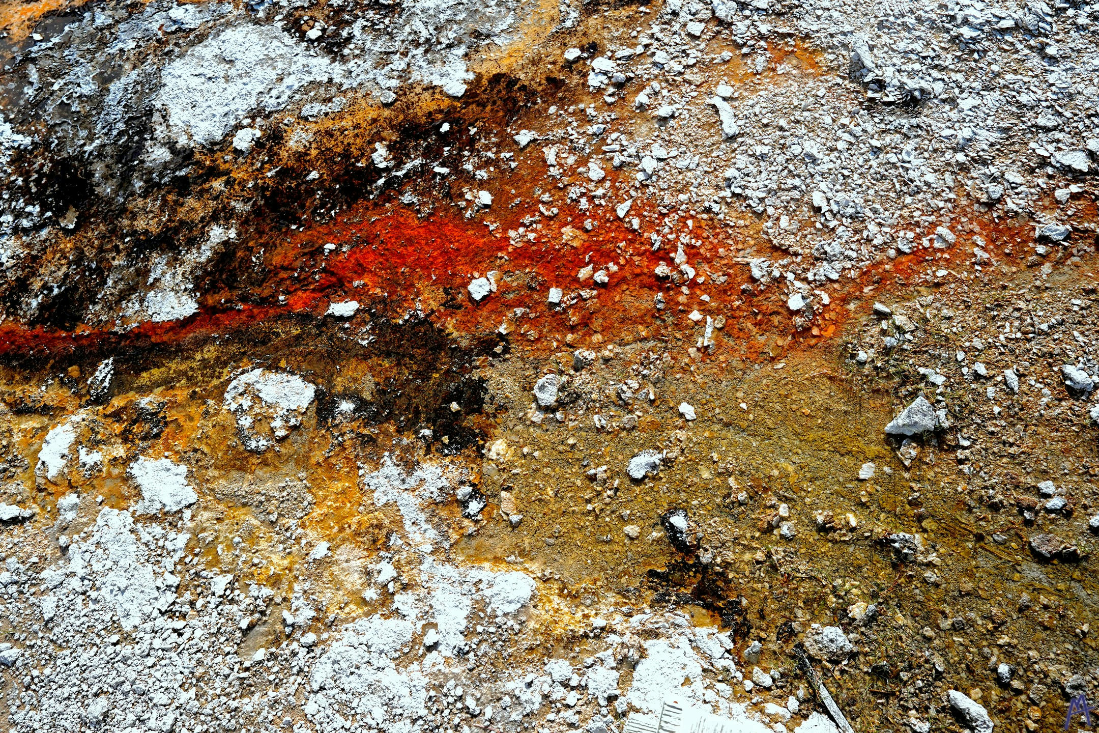 Orange and black runoff at Yellowstone